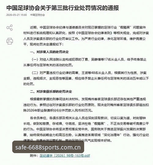 中国足协公布第三批禁足名单，65人受罚引发行业地震最新动态